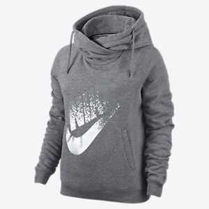 Nike rally metallic funnel neck hoodie